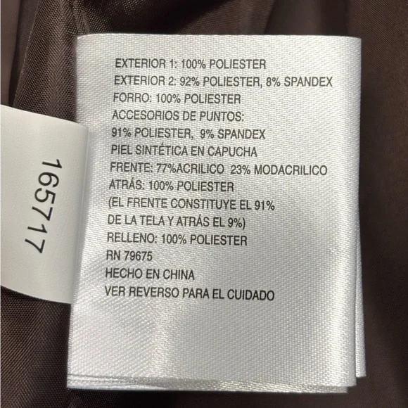 Michael Kors 💅❄️ Chocolate Winter Puffer Coat MK Jacket Fur Hood Plus Size NWT - Picture 7 of 8